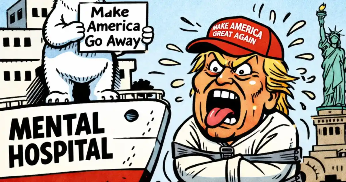 Denmark is sending in response to Trump’s hospital ship to Greenland a ship in the opposite direction - mental hospital 1200x630