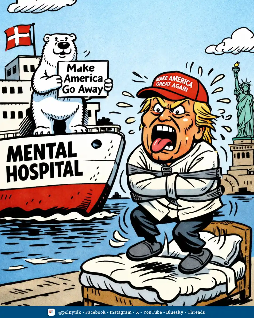 Denmark is sending in response to Trump’s hospital ship to Greenland a ship in the opposite direction - mental hospital