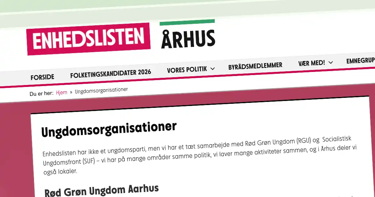 Enhedslisten og Socialistisk Ungdomsfront - SUF - polnyt - folketingsvalg 2026 - #StemForDanmark 1200x630