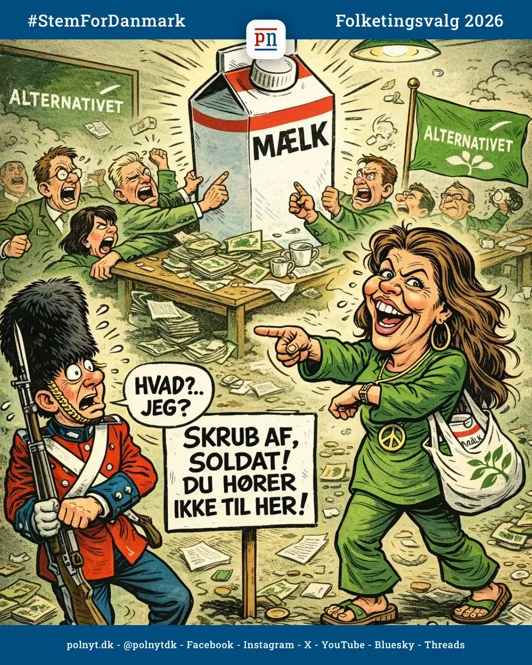 Franciska Rosenkilde og Alternativet - polnyt - satire - Folketingsvalg 2026 - #StemForDanmark