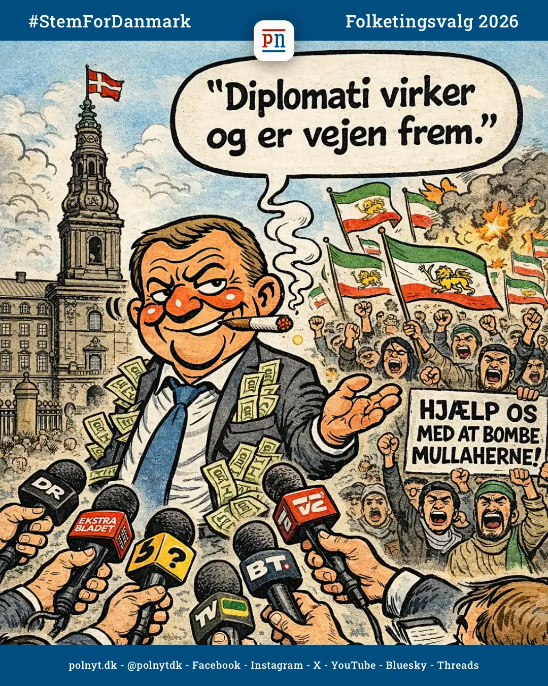 Lars Løkke og den naive diplomati svigter iranerne - Iran - polnyt - satire - #StemForDanmark