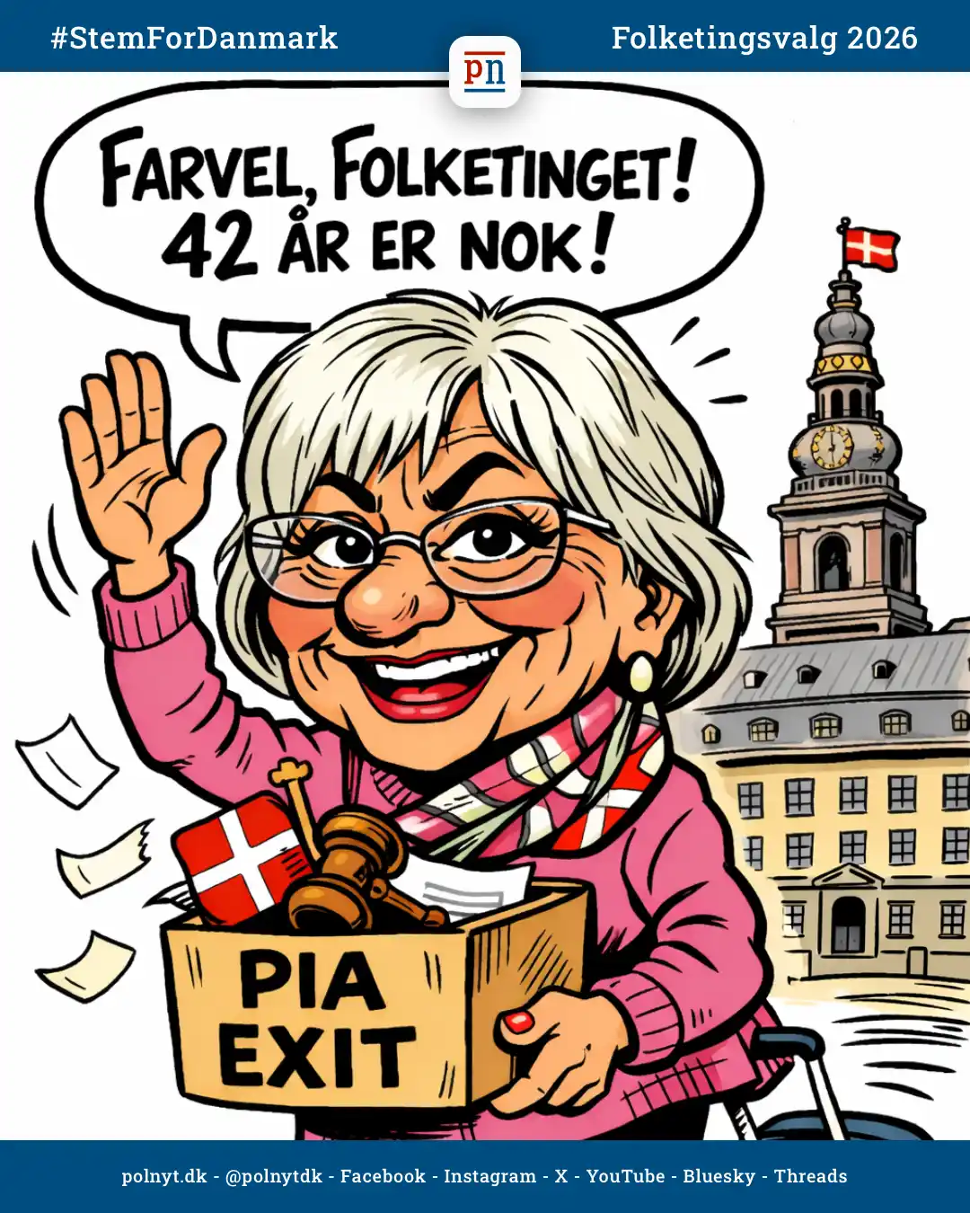 Pia Kjærsgaard stopper efter 42 år i folketinget - polnyt - folketingsvalg 2026 - #StemForDanmark