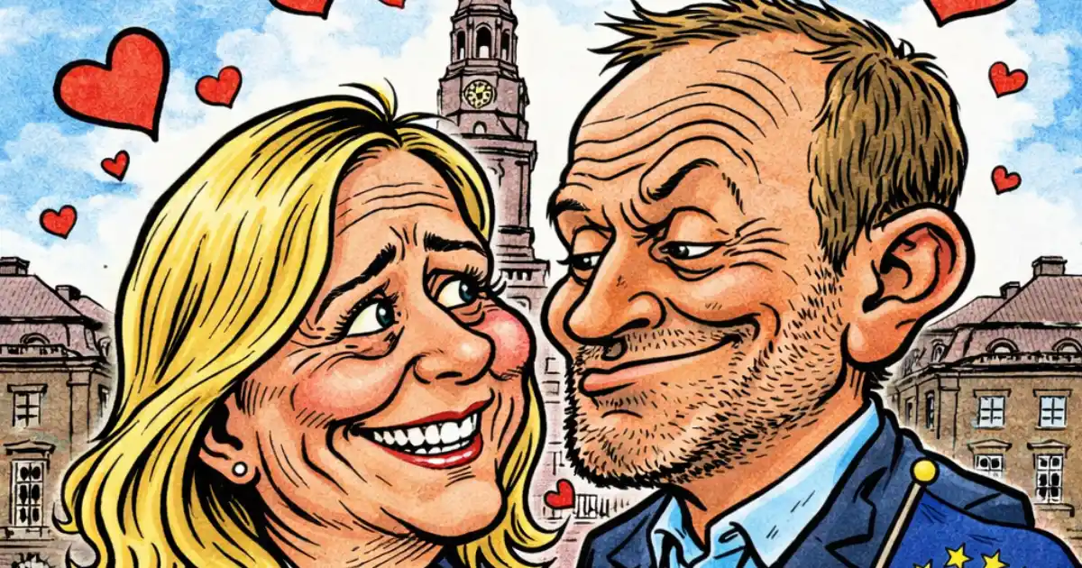 Radikale Venstre og Det Konservative Folkeparti slår sig sammen - Mona Juul - Martin Lidegaard - polnyt - satire - Folketingsvalg 2026 - #StemForDanmark 1200x630