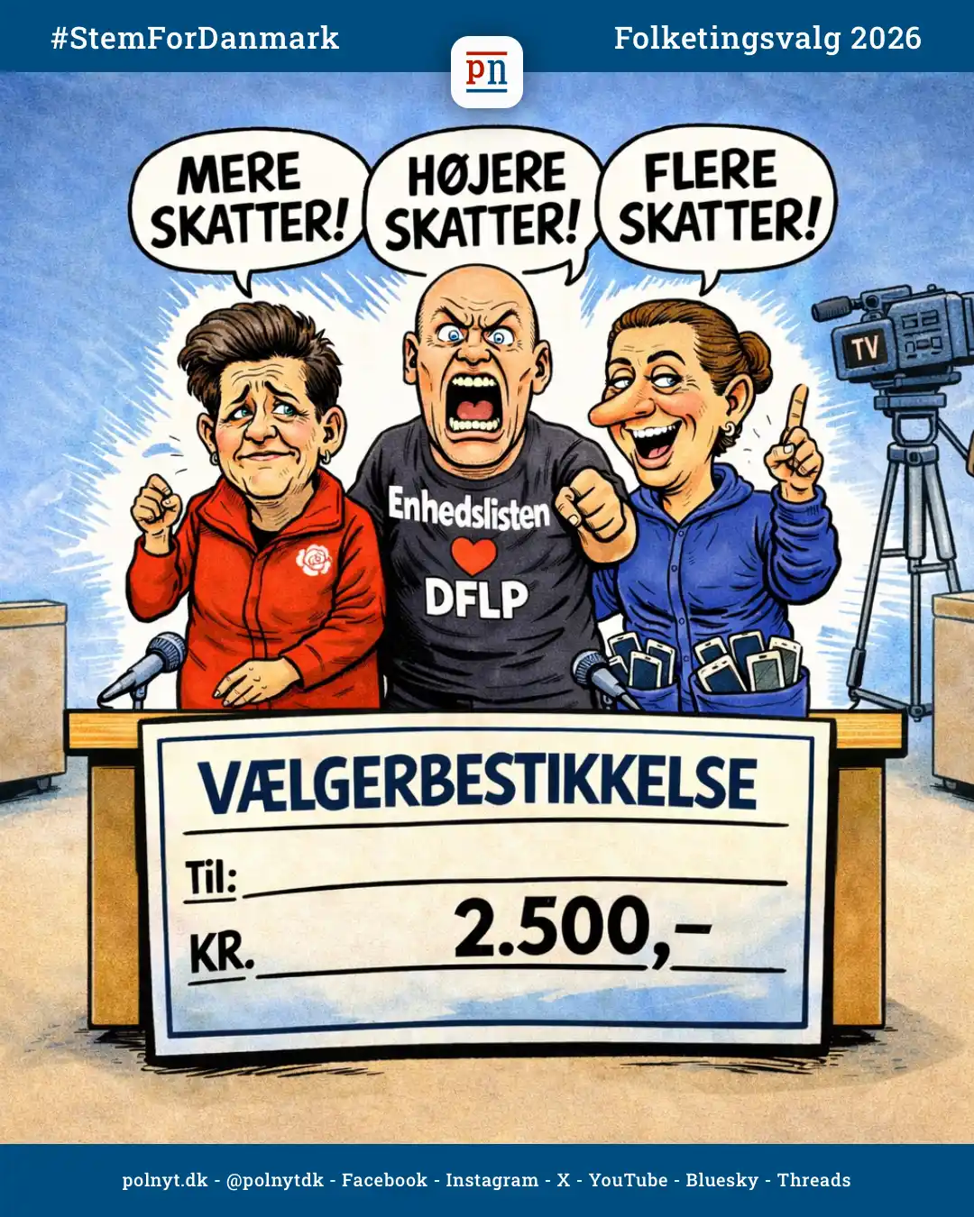 Rød blok vil have højere skatter, så de kan kontrollere danskerne - polnyt - folketingsvalg 2026 - satire - #StemForDanmark