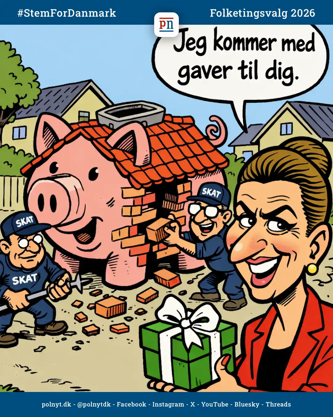 Socialdemokratiet vil sikre bedre lånemuligheder i landdistrikter - Mette Frederiksen - Formueskat - boligskat - polnyt - satire - Folketingsvalg 2026 - #StemForDanmark