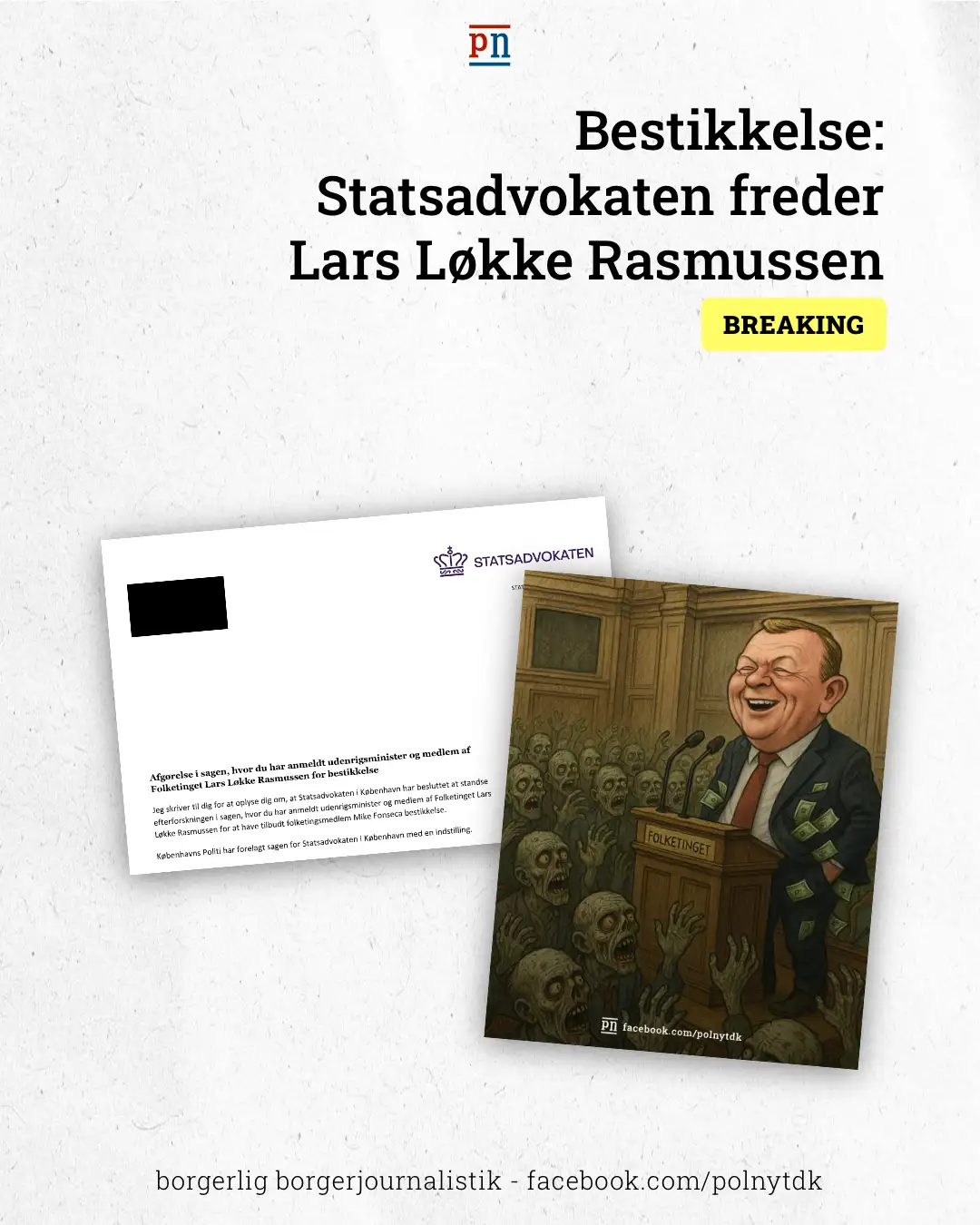 Statsadvokaten freder Lars Løkke Rasmussen for bestikkelse - køb af demokratiet - Mike Fonseca