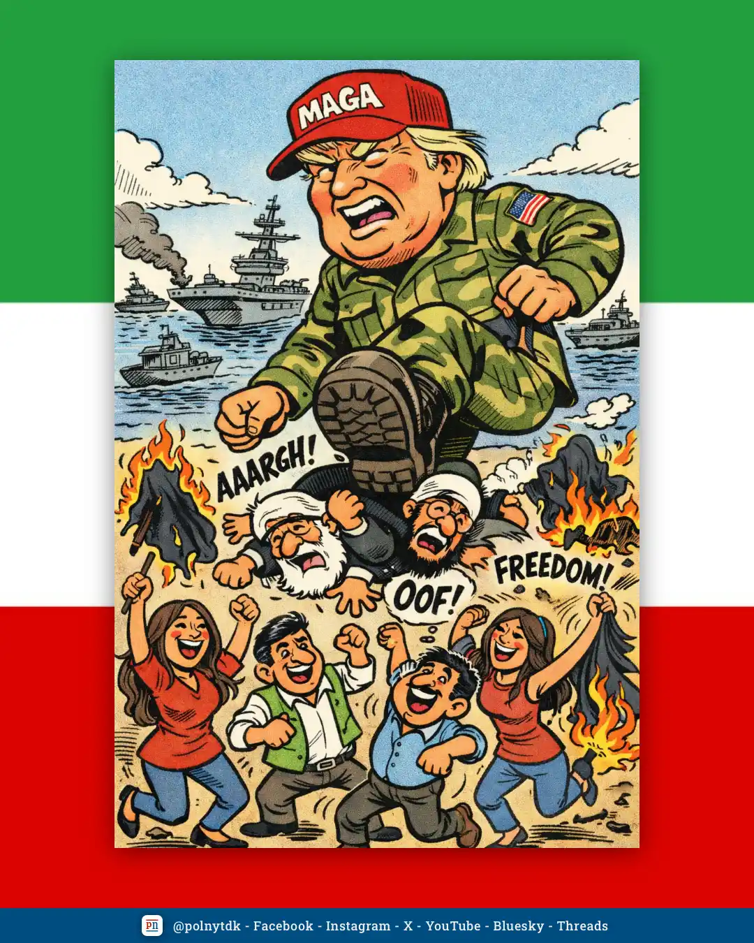 Trump - Iran - Mullaher - tramper på