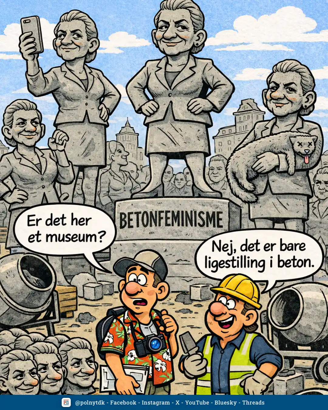 Udvalg udpeger 100 danske kvinder, der bør få en statue - Mette Frederiksen udgave - satire